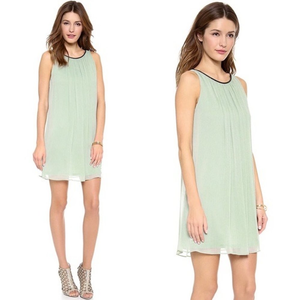 Alice + Olivia Leather Trim Dress, Size Medium